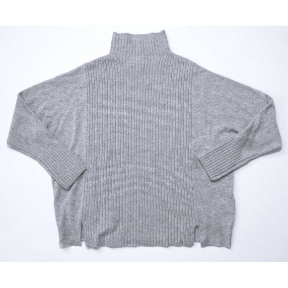 NWT J.Crew Mock Neck Cashmere Sweater in Heather Dusk Gray Pullover S - Picture 1 of 7